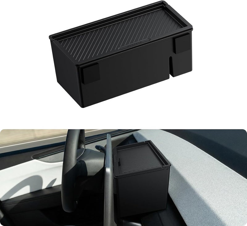 Basenor 2026 Tesla Model Y Center Console Behind Screen Storage, (Privacy Protection & Proprietary Design) Dashboard Hidden Organizer, Tissue Holder for 2025 2026 Model Y Juniper - Image 1